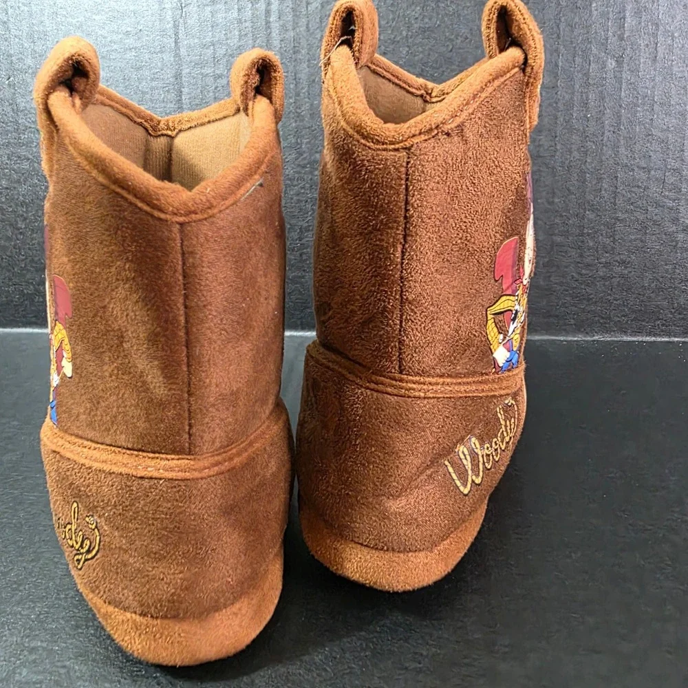 Disney Toy Story Woody Cowboy Boot Slippers Kids Size 11-12 Brown